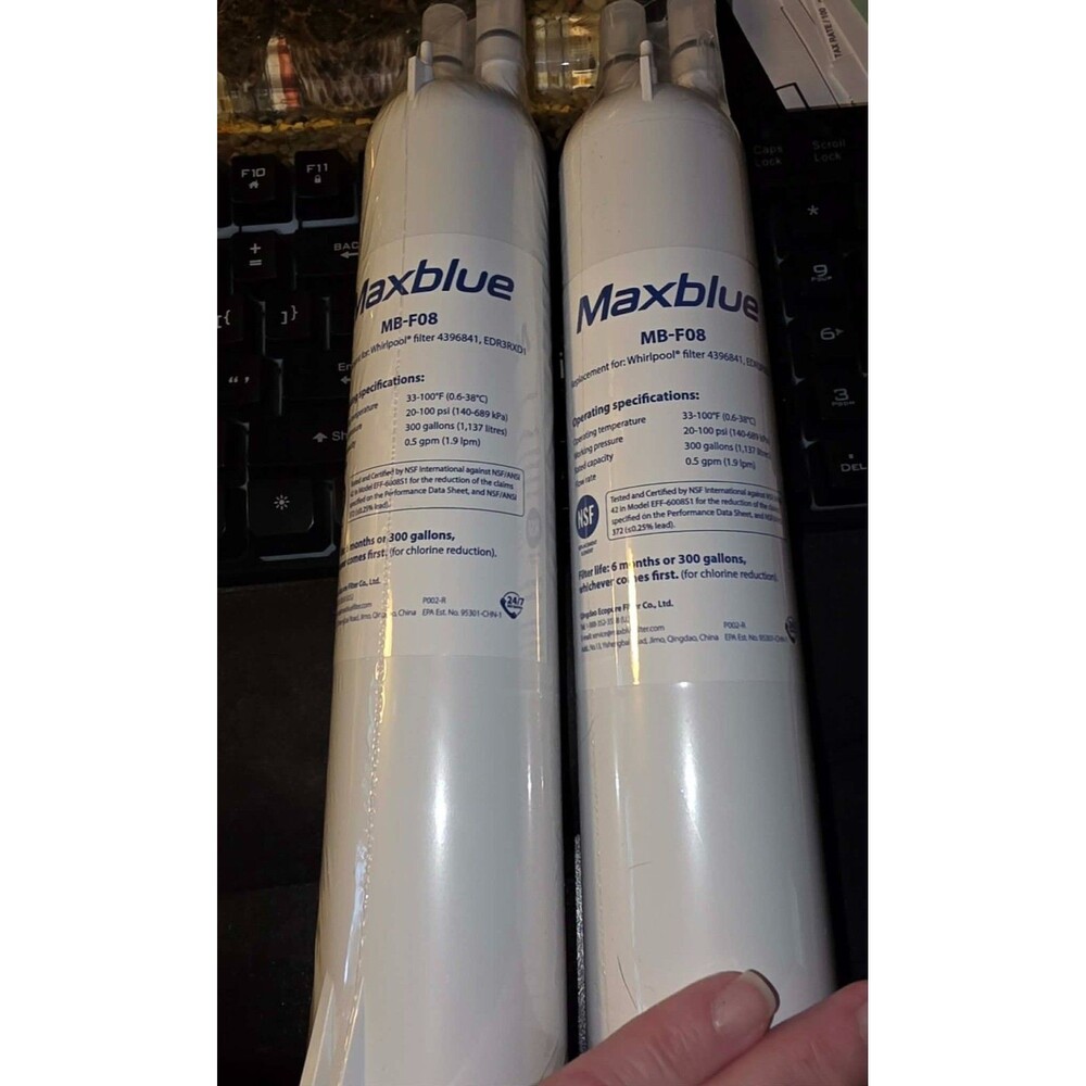 2 Pack Max Blue MB-F08 Refrigerator Filter, Replacement for Kenmore, Whirlpool